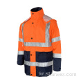 클래스 -3 Hivis Coverall 통기 가능한 PU 코팅 안전 비옷